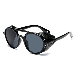 Fashion Steampunk Sunglasses Brand Design Round Shades Men Women Vintage Punk Sun glasses