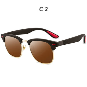 Classic Polarized Sunglasses Men Women 2019 Vintage Brand Designer Semi Rimless Sun Glasses