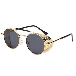 Fashion Metal Round Steampunk Sunglasses Men Women