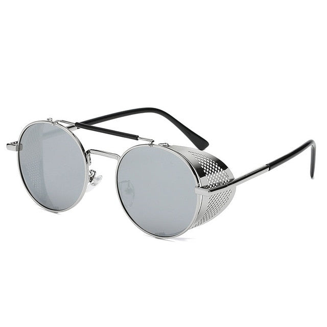 Fashion Metal Round Steampunk Sunglasses Men Women